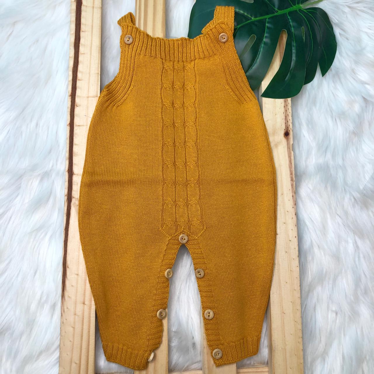 Jardineira de  Linha Trança Mostarda 